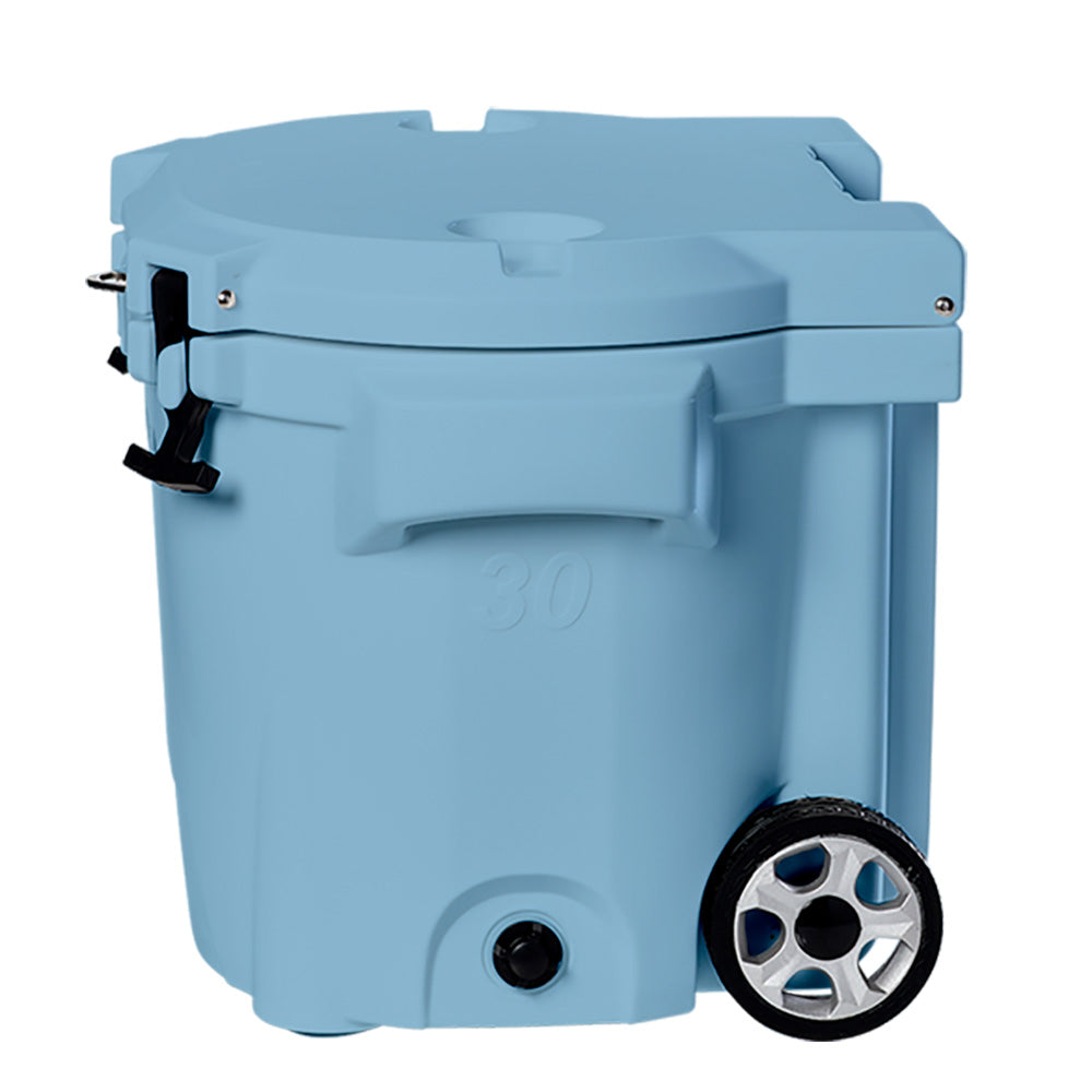 LAKA Coolers 30 Qt Cooler w/Telescoping Handle & Wheels - Blue