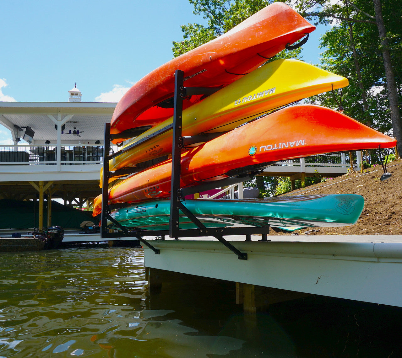 Chesapeake Kayak Storage | Adjustable Dock Rack | Over The Water | 4 Levels