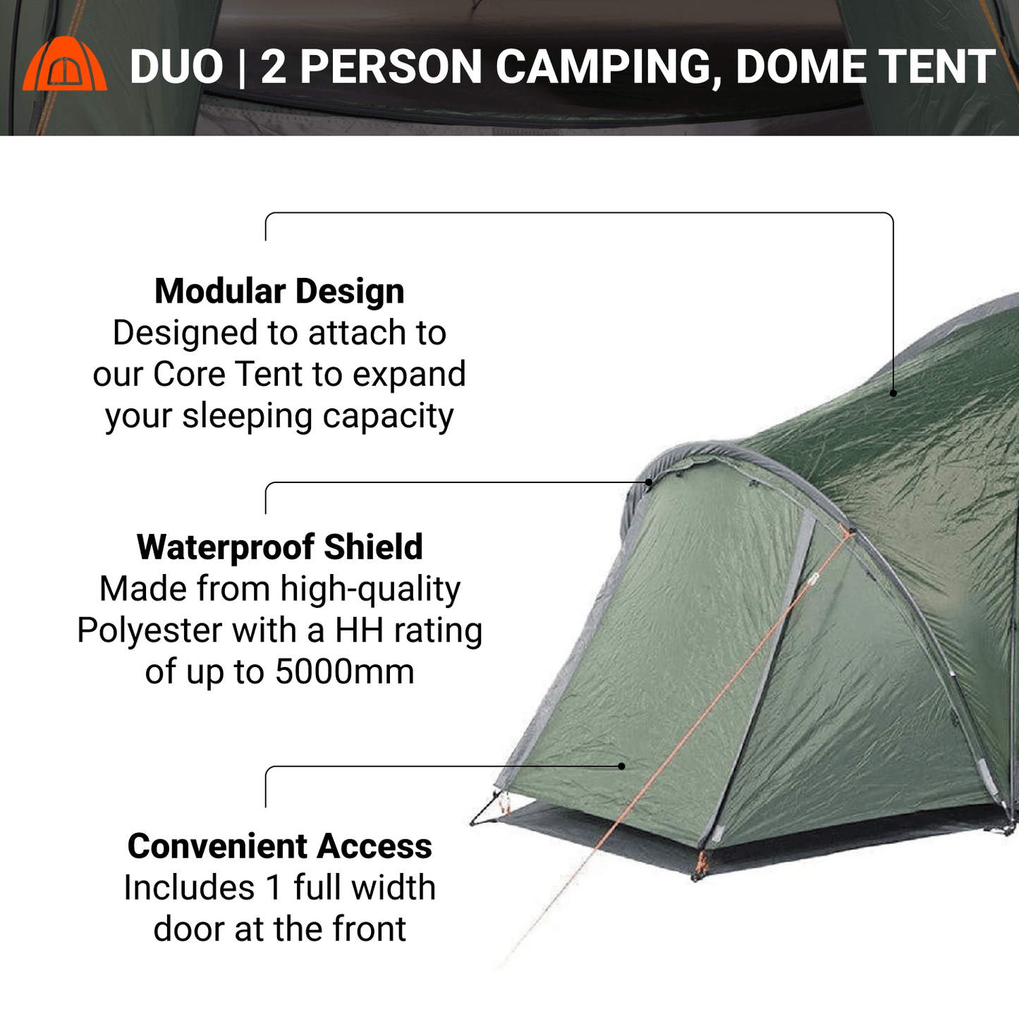 DUO | 2 PERSON CAMPING, DOME TENT