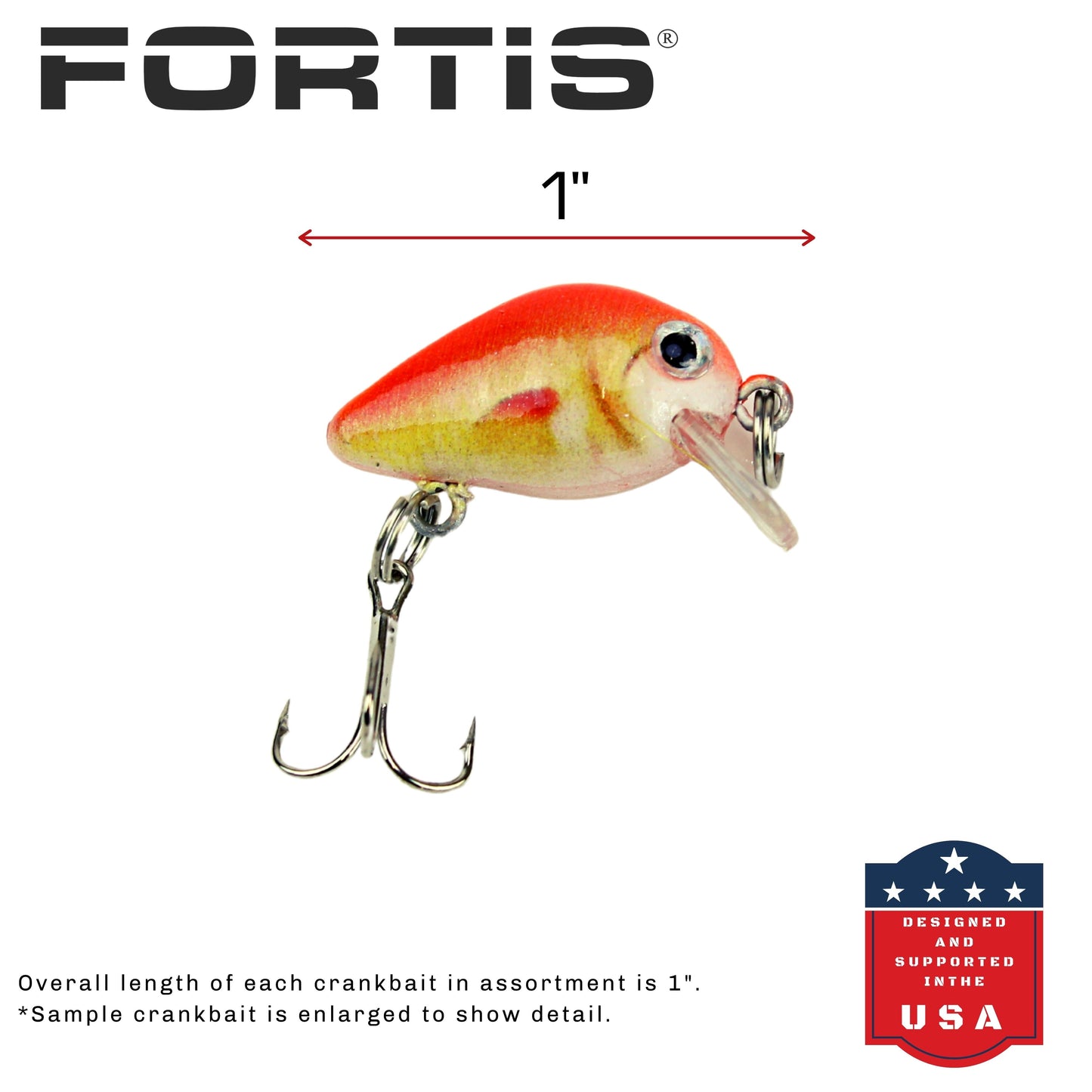 FORTIS 1" Length 5 Piece Mini Crankbait Assortment