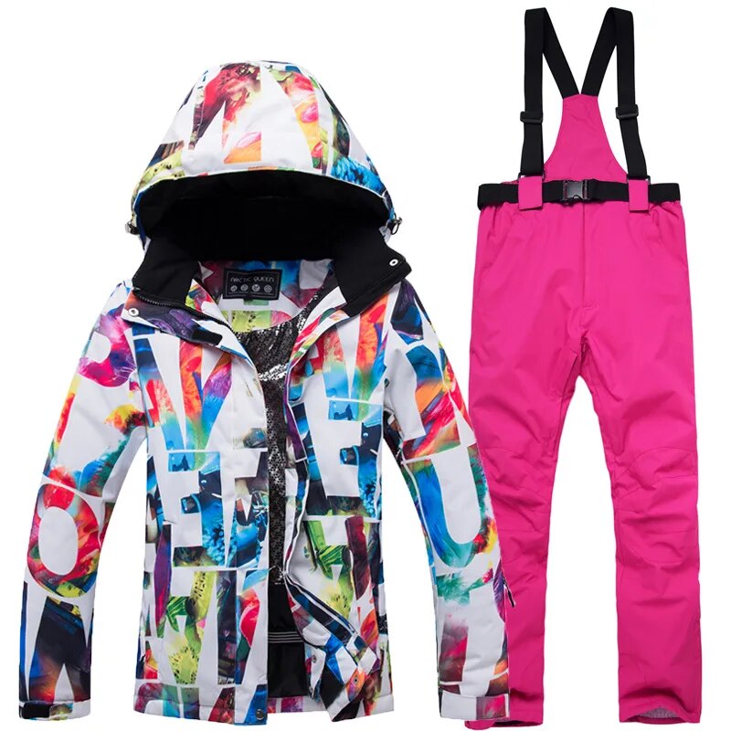 Women Skiing and Snowboarding Jacket Pants Set