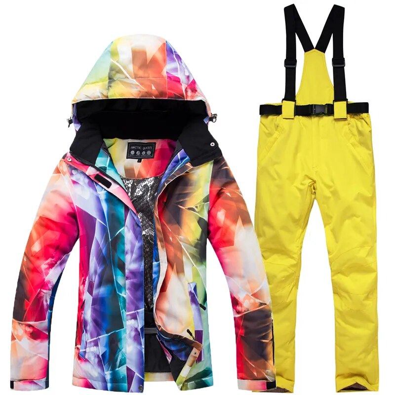 Women Skiing and Snowboarding Jacket Pants Set