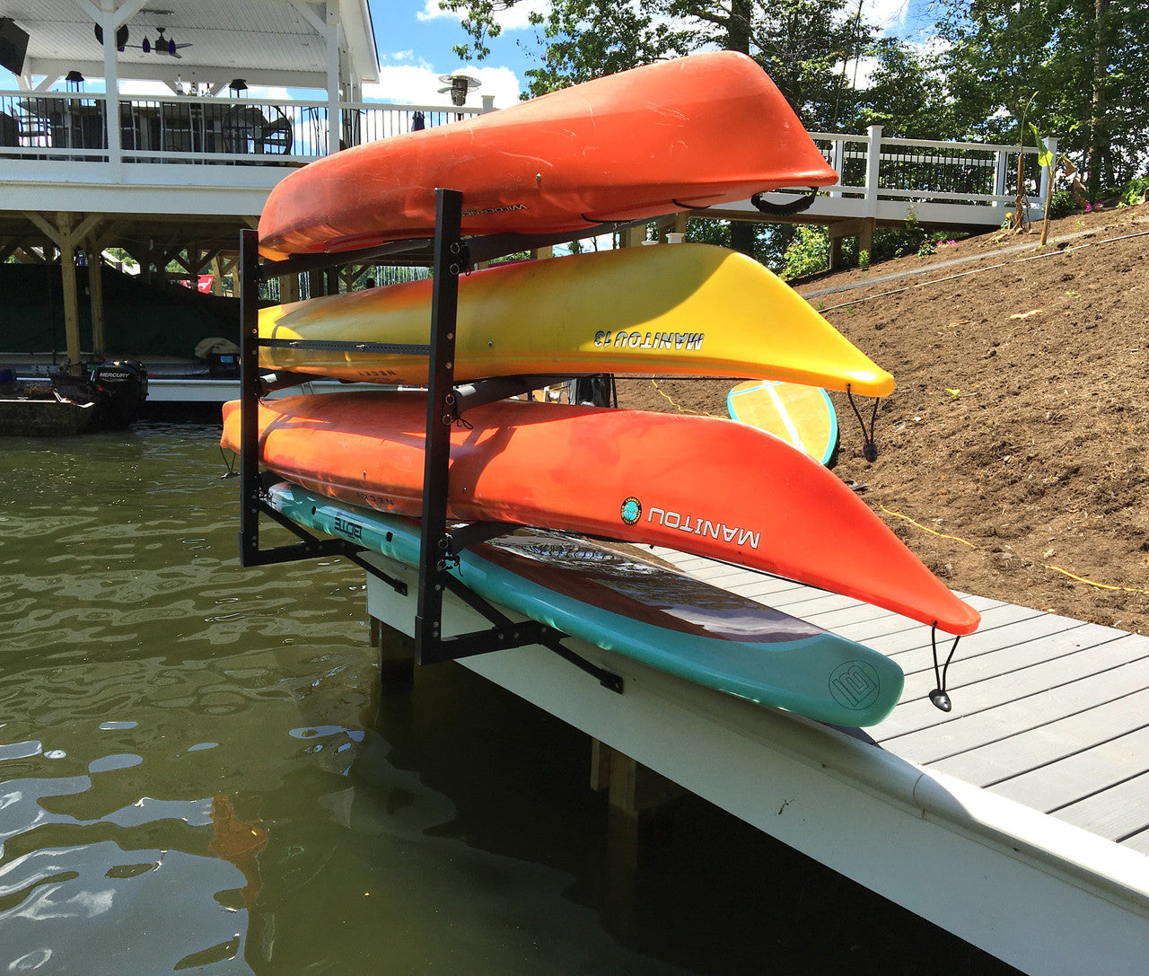 Chesapeake Kayak Storage | Adjustable Dock Rack | Over The Water | 4 Levels