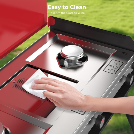 Camplux Propane Camping Stove 2 Burners &amp; 1 Grill, 15,000 BTU Auto-Ignition