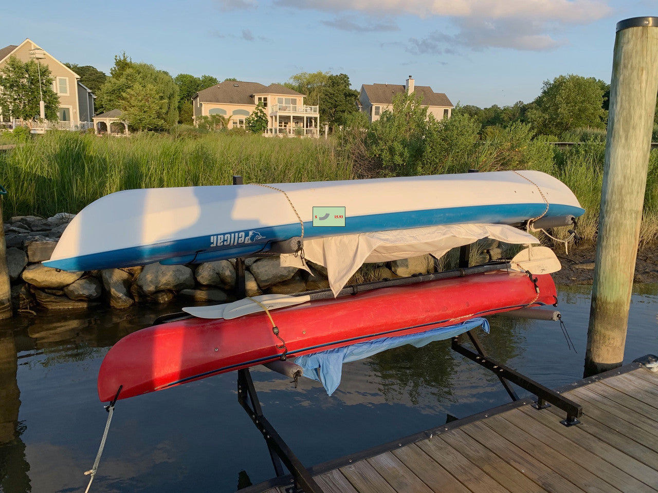 Chesapeake Kayak Storage | Adjustable Dock Rack | Over The Water | 4 Levels