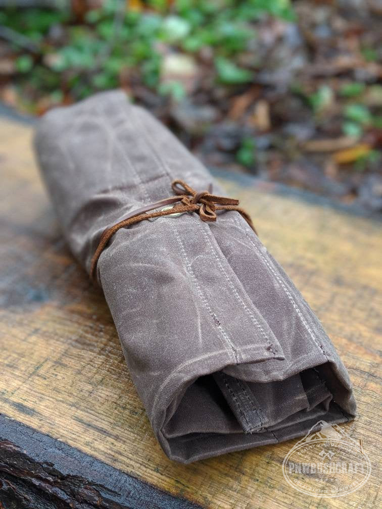 Kestrel Waxed Canvas Tool Roll Up by PNWBUSHCRAFT