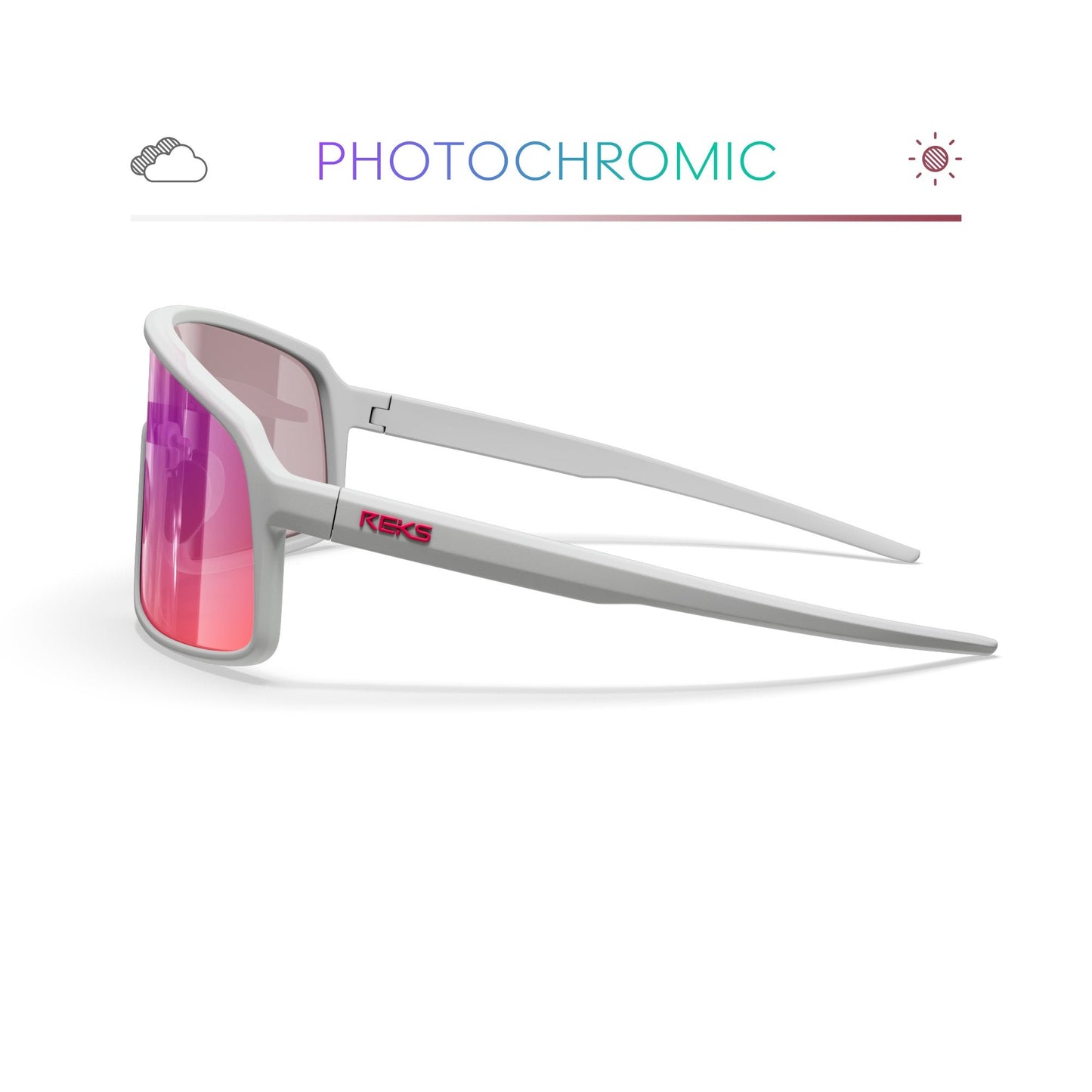 White K-Shield Kontrast Photochromic Sunglasses