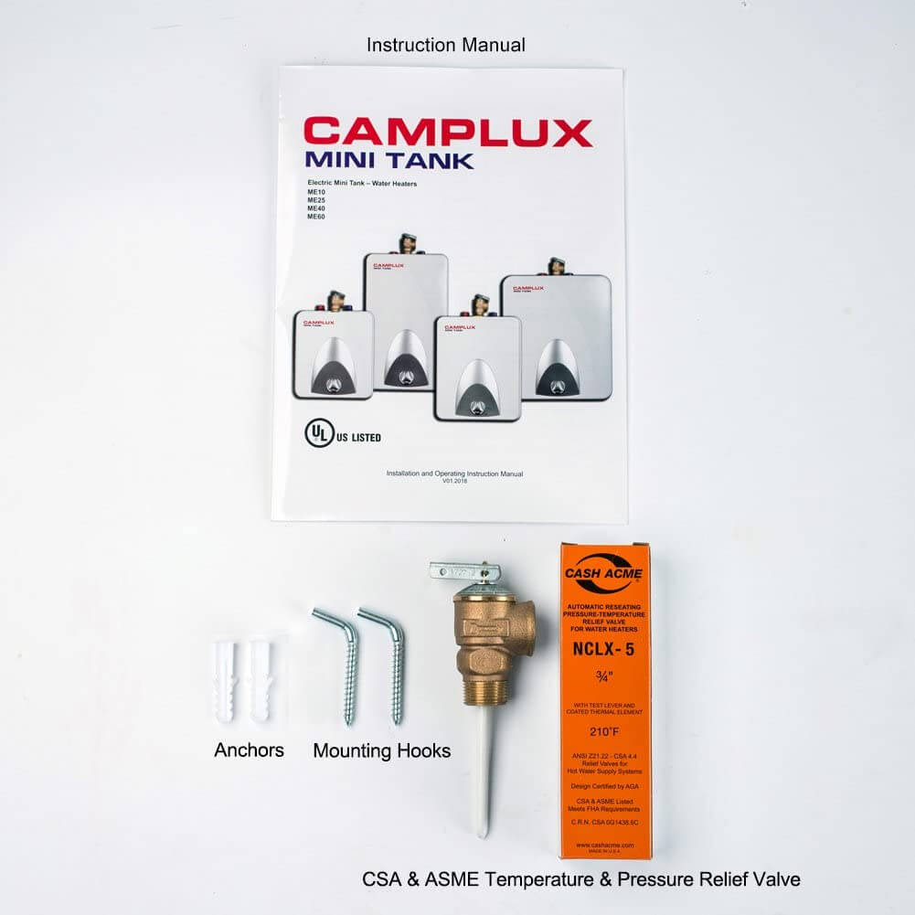 Camplux Electric Mini Tank Point of Use Water Heater 120V - 2.5 Gallon