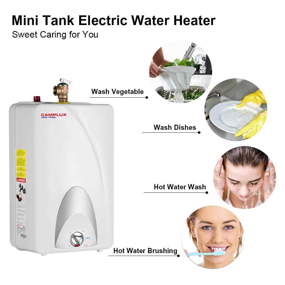 Camplux Electric Mini Tank Point of Use Water Heater 120V - 4.0 Gallon