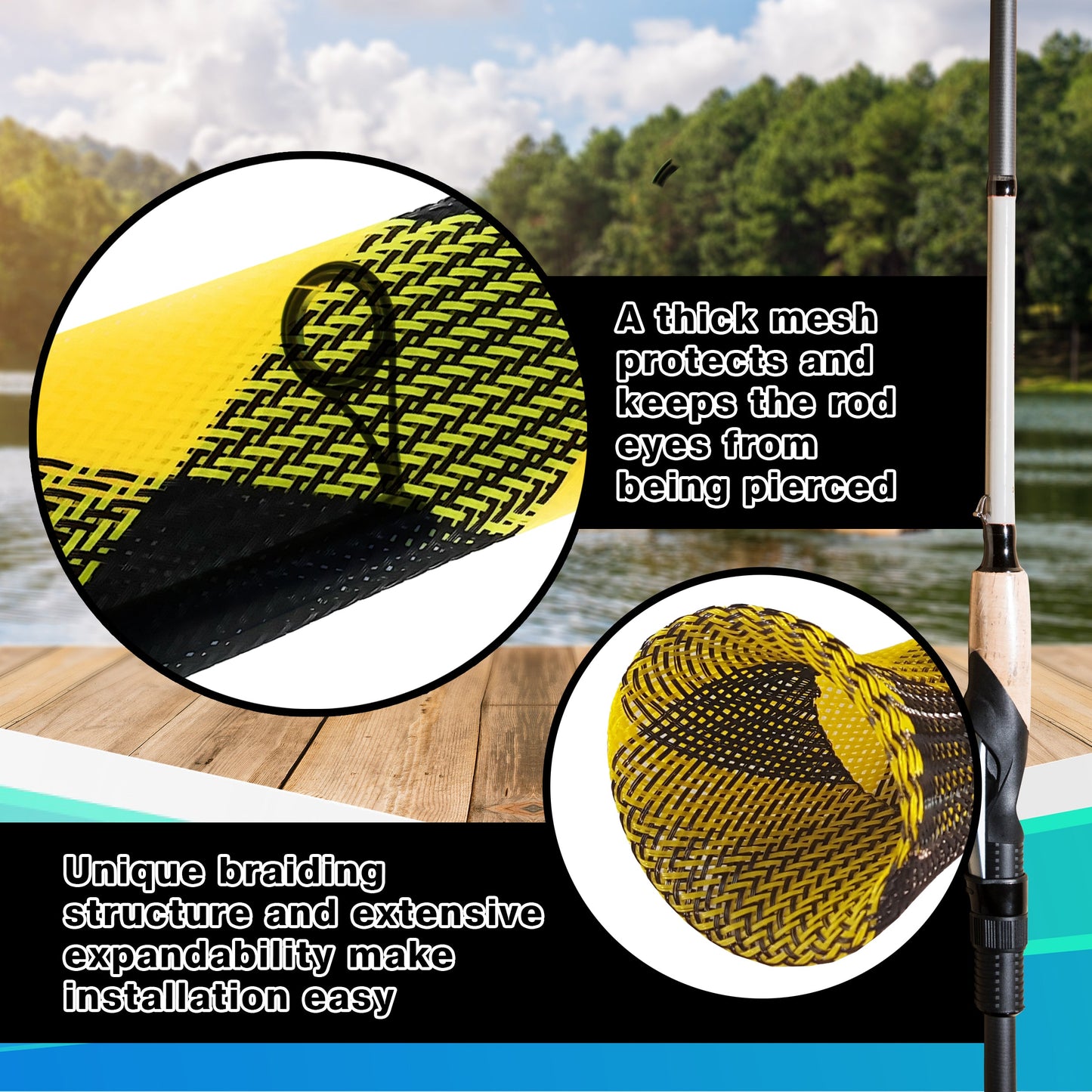 Reaction Tackle Fishing Rod Cover / Rod Sleeve / Rod Sock (2-Pack)