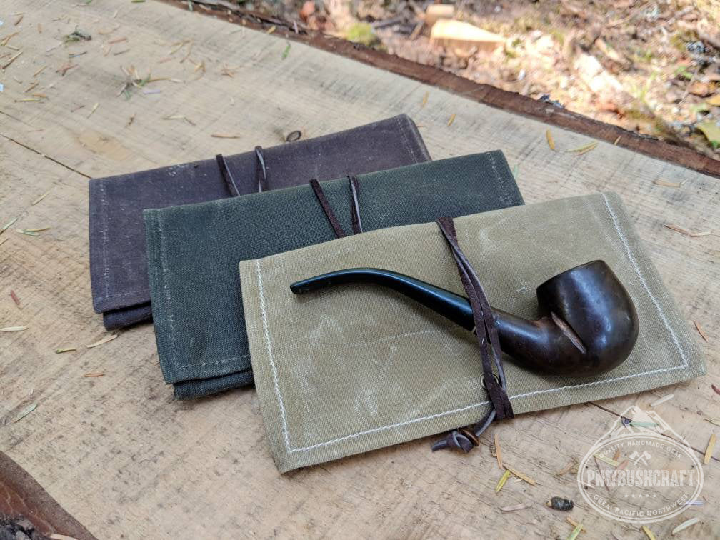 Handy Canvas Roll Up Pouch with Leather Cord