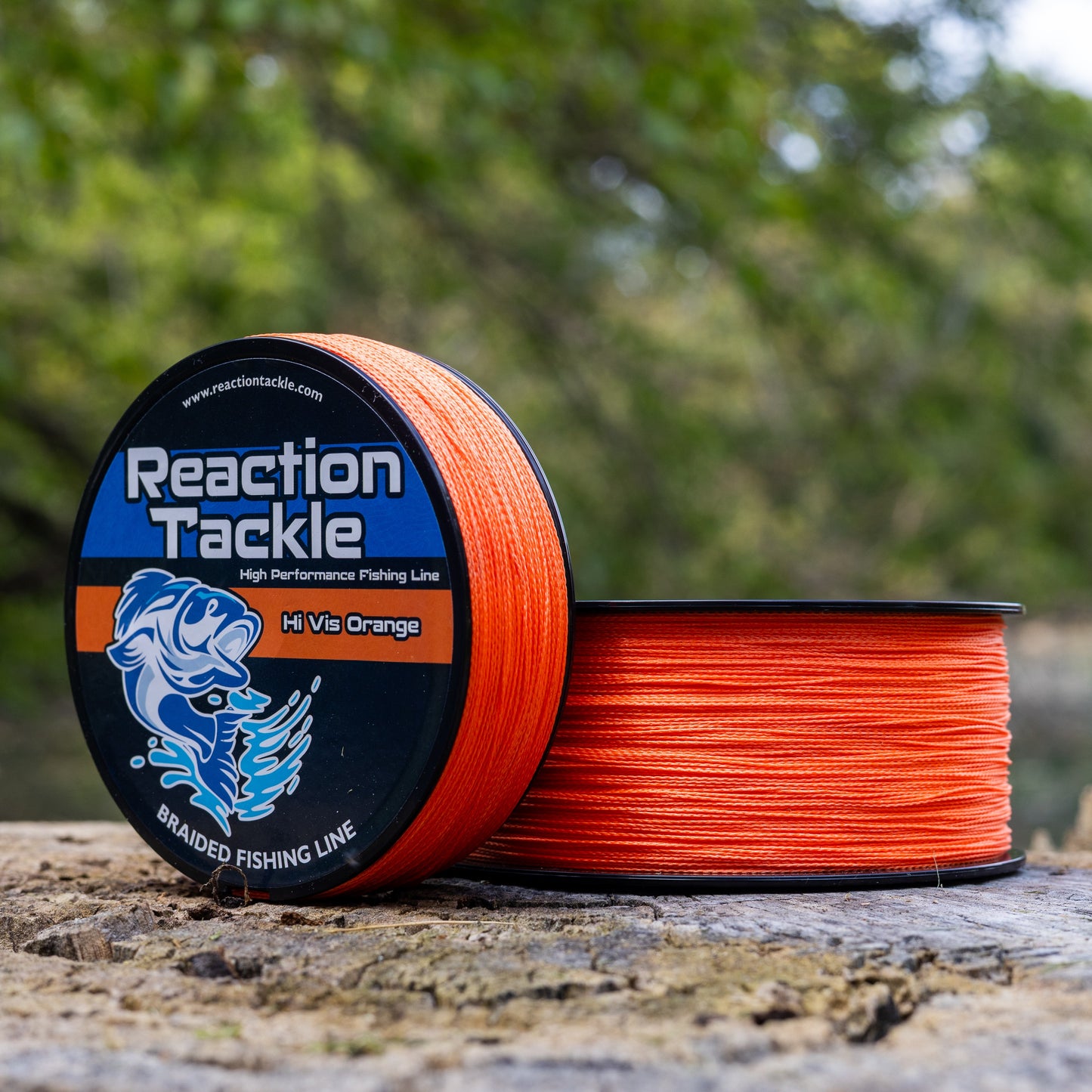 Reaction Tackle Braided Fishing Line - Hi-Vis Orange