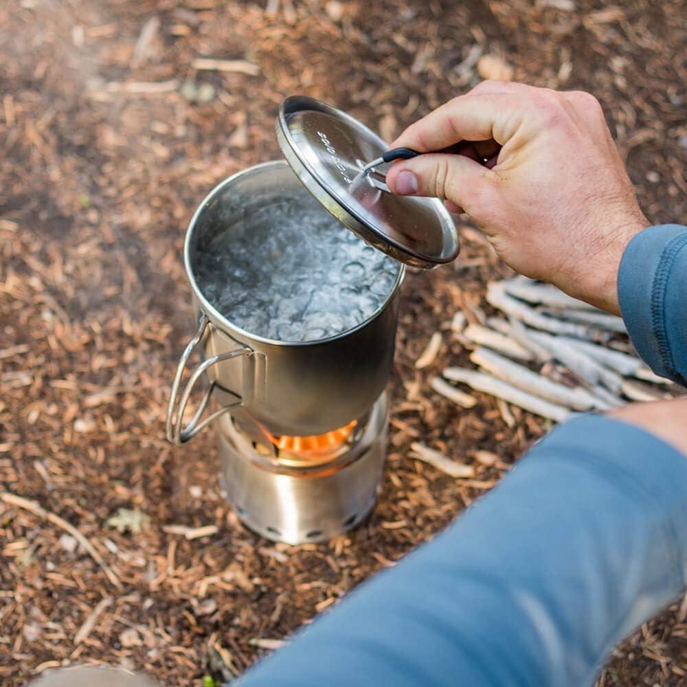 Solo Stove Pot 900/1800/4000 Stainless Steel Companion Pots | Lightweight Aluminum Pot Holding Tripod | Great Portable Cookware for Backpacking, Camping & Survival Adventures | Deisgned for use with Lite/Titan/Campfire Solo Stoves