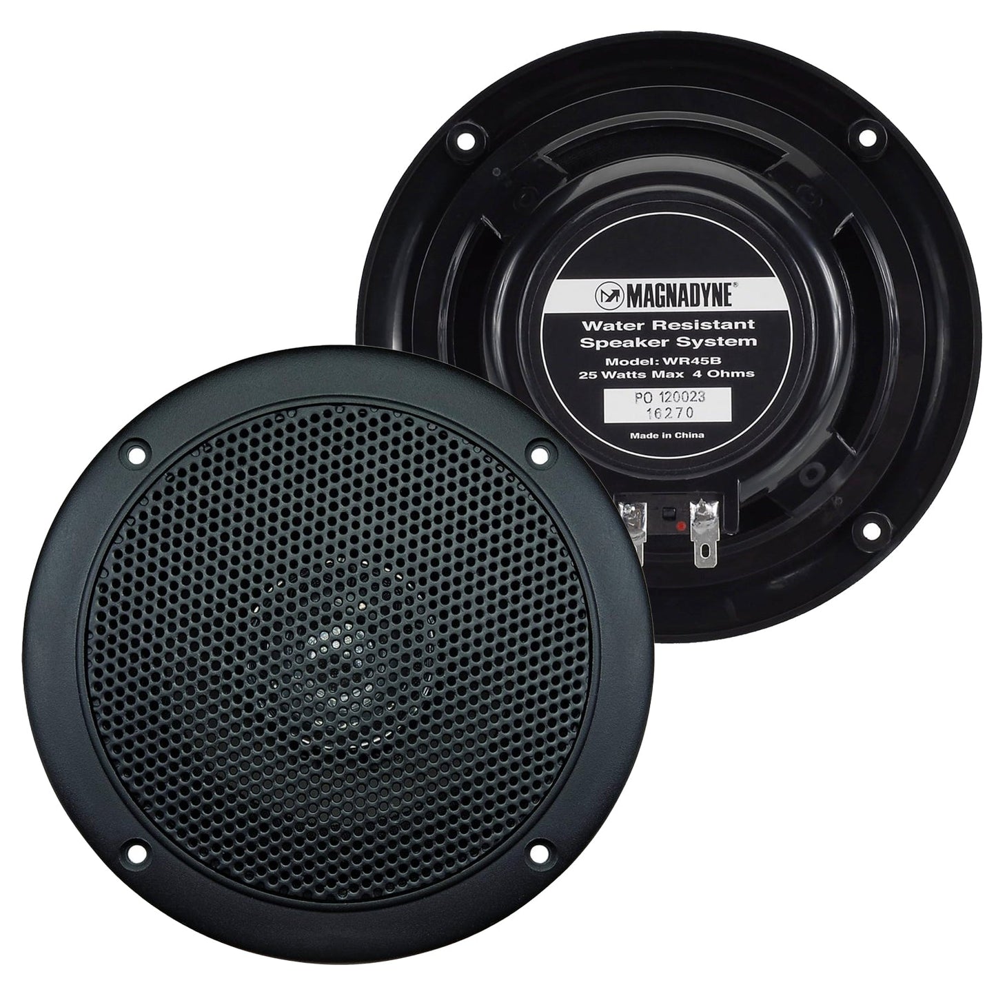 AquaVibe WR45B | Water-Resistant 5" Dual Cone Speakers | Black | Sold as Pair