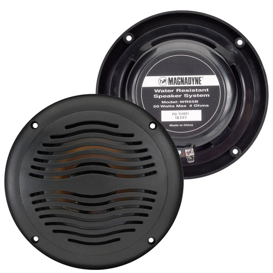 AquaVibe WR65B-PAIR | Marine Water-Resistant 6 1/2" 2-Way Speaker with Grill | Sold as Pair