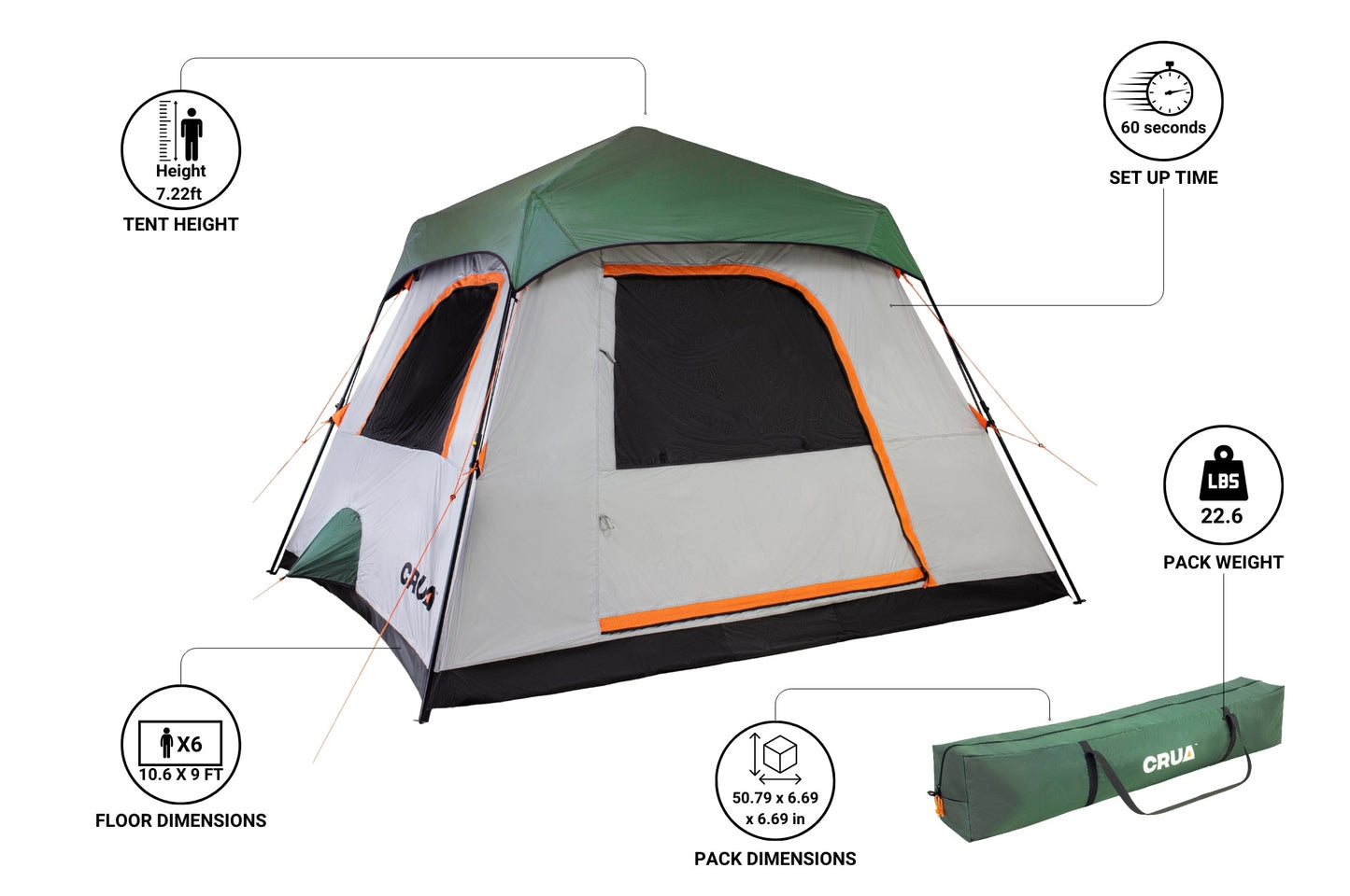 NOIR 6 | 6 PERSON BLACKOUT CABIN TENT