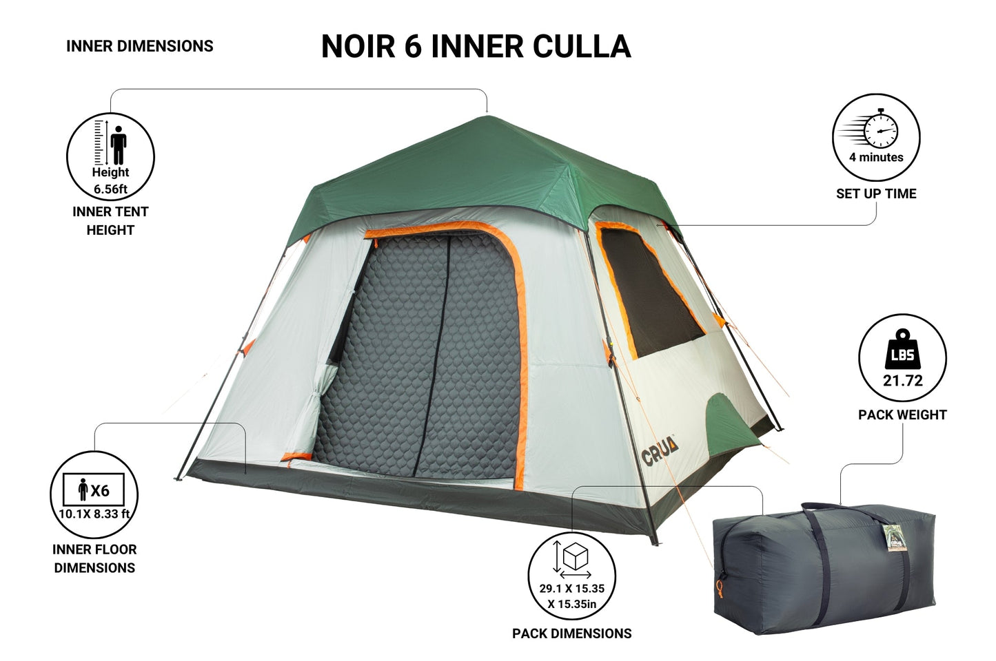 NOIR 6 INNER CULLA | 6 PERSON INSULATED BEDROOM