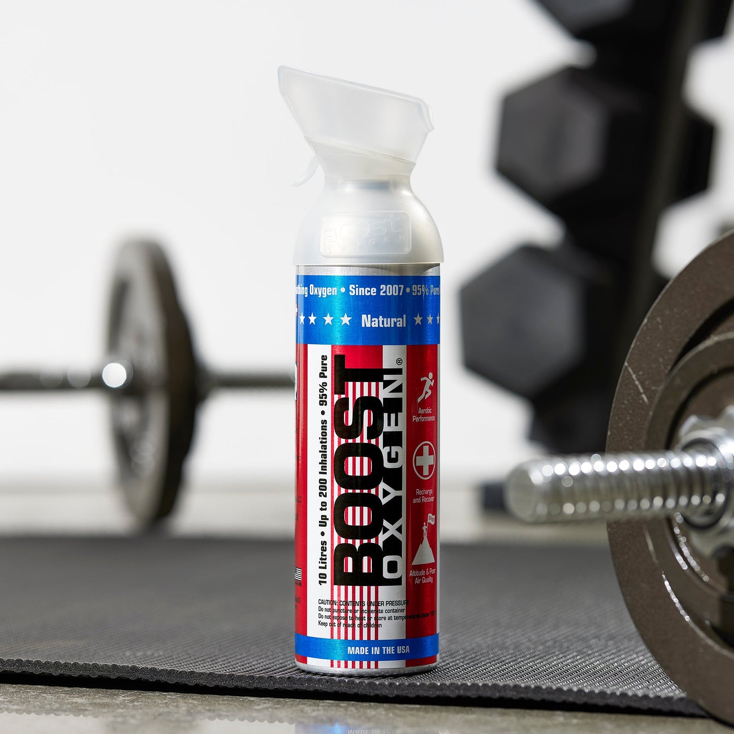 6 Pack 10L Boost Oxygen Stars and Stripes Pure Canned Oxygen Canister, Natural