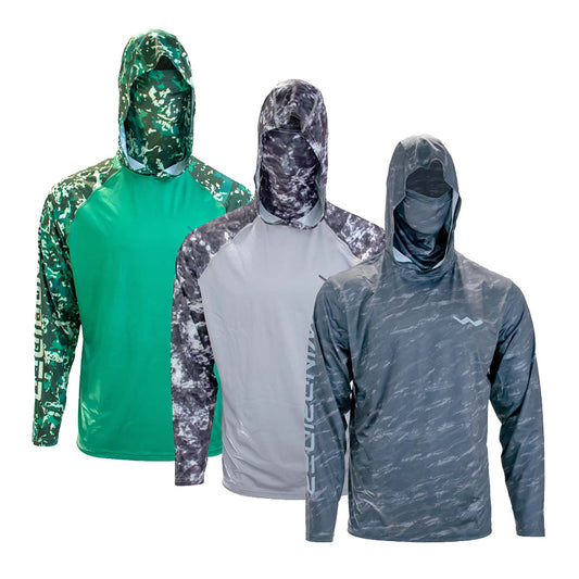 Atoll Hooded Shirt with Black Ice - Grey Americana - Green Americana