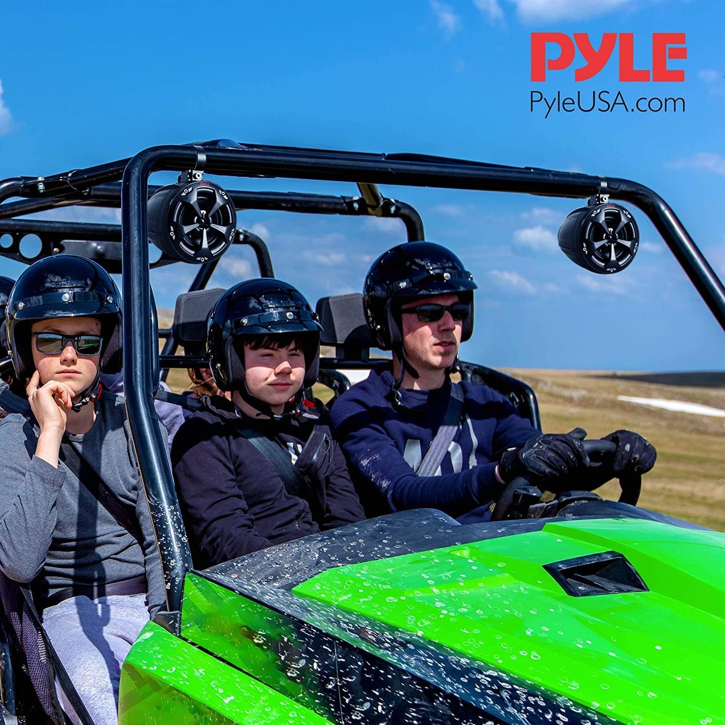 Pyle PLUTV41BK 2 Way 4" 800W Off Road Waterproof Marine Speaker System (2 Pack)