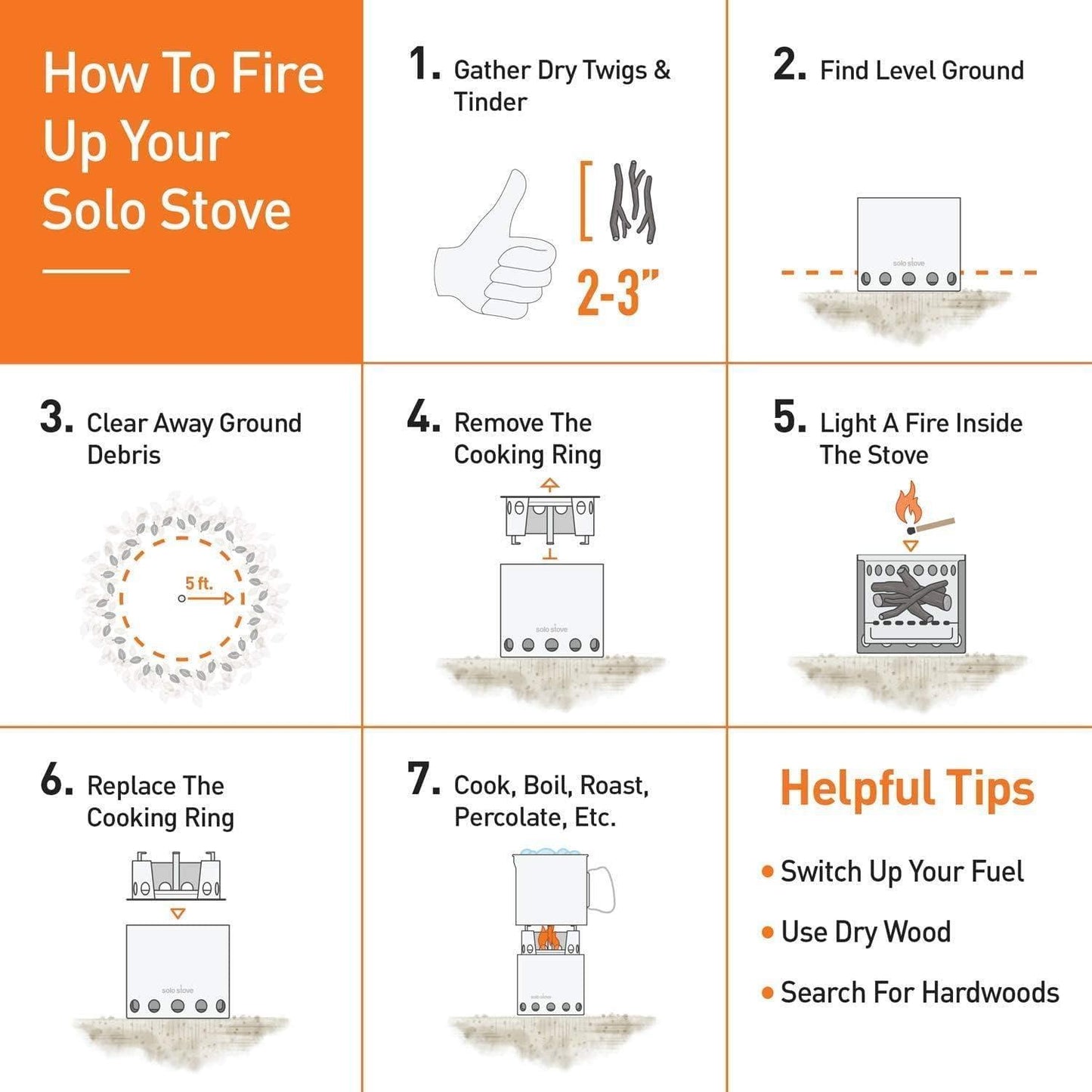Solo Stove Lite/Titan/Campfire Camping Stove Portable Stove for Backpacking Outdoor Cooking