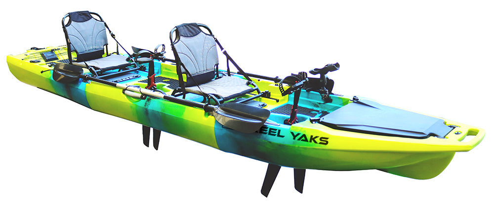 13.8ft  Rocket Tandem & Solo Modular Fin Drive Pedal Fishing Kayak | Fin Drive | 550lbs Capacity | 3 Piece