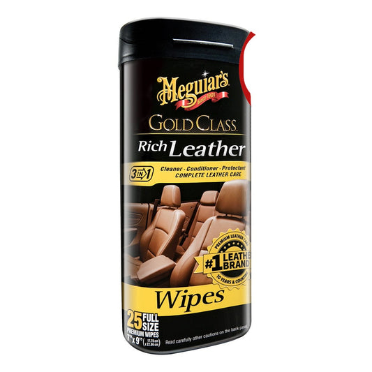 Meguiars Gold Class Rich Leather Cleaner  Conditioner Wipes *Case of 6* [G10900CASE]